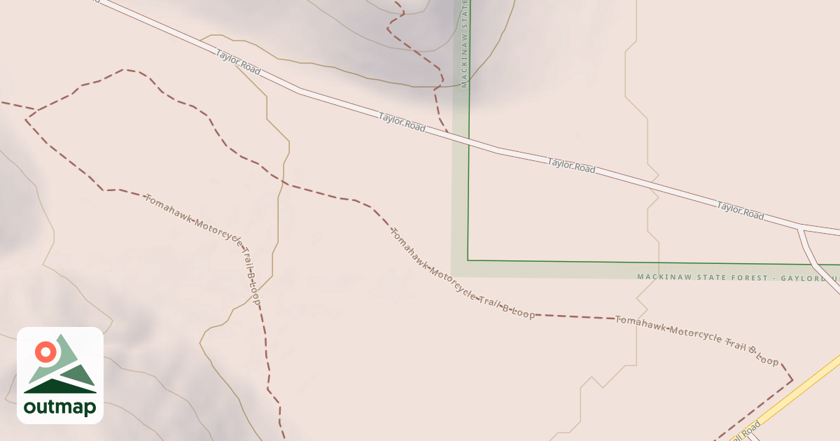 Map of Tomahawk Motorcycle Trail B Loop