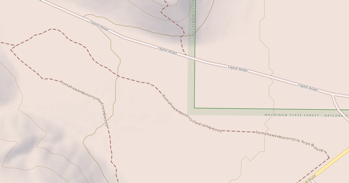 Map preview of Tomahawk Motorcycle Trail B Loop