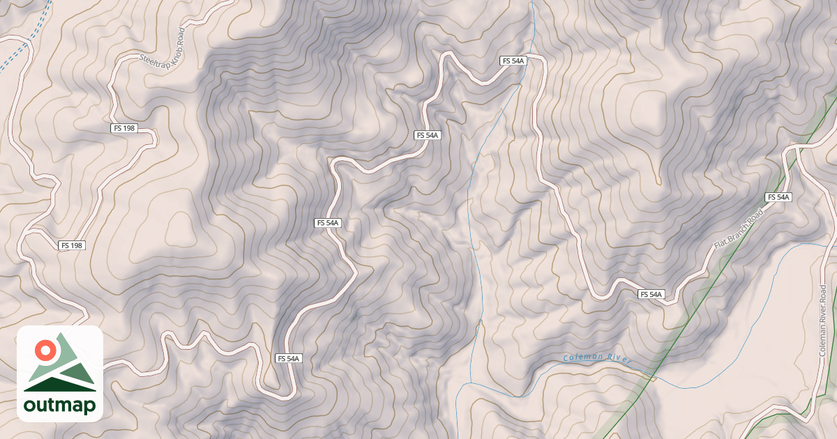 Map of FLAT BRANCH