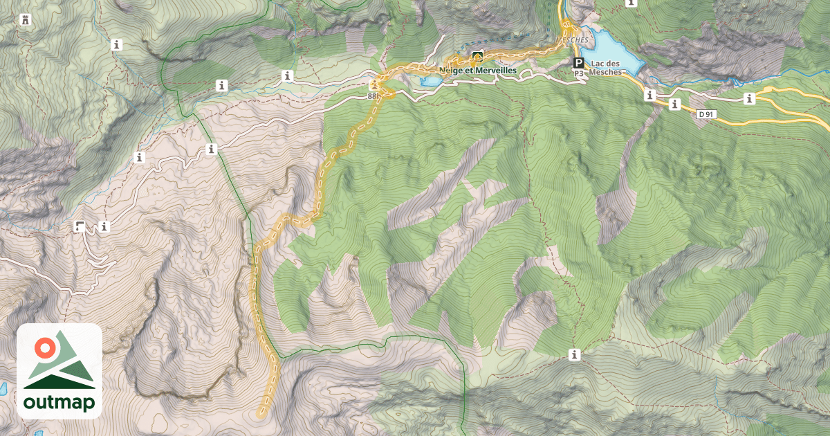Map of Pointe de la Corne de Bouc — Les Mesches