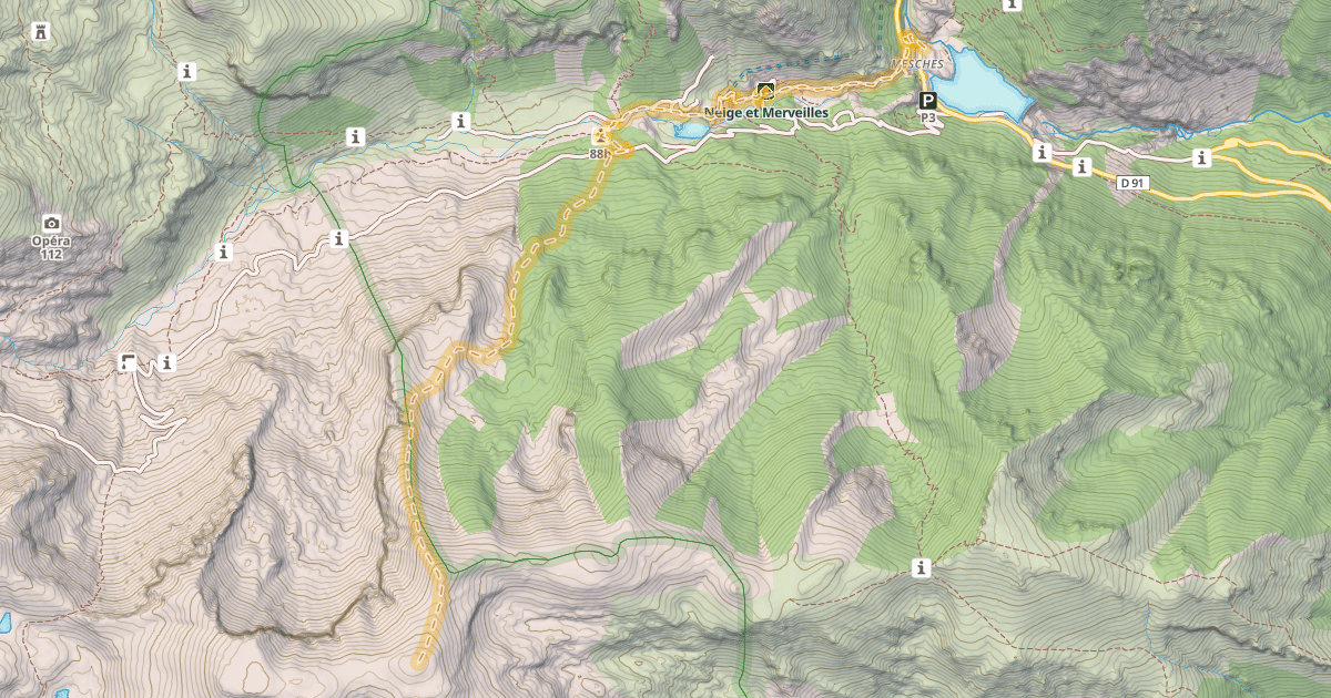 Map preview of Pointe de la Corne de Bouc — Les Mesches