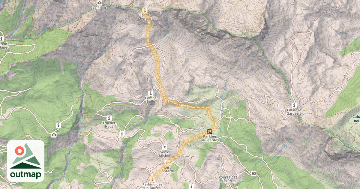 Map of Col de Chorges — Les Chirouzes