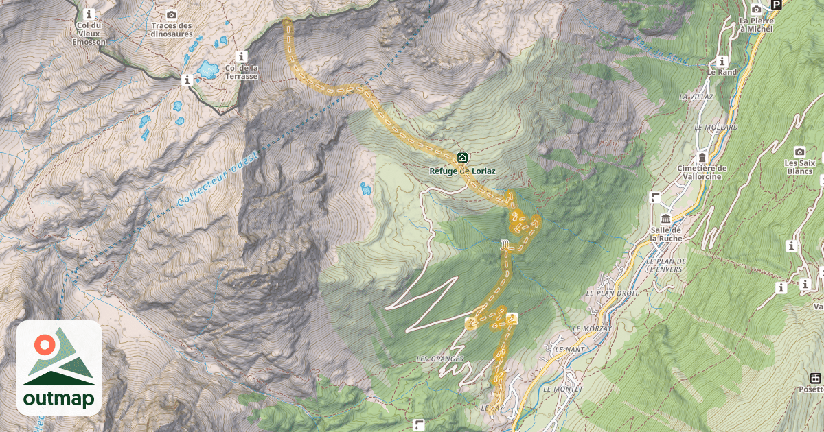 Map of Aiguille du Charmoz — Le Couteray
