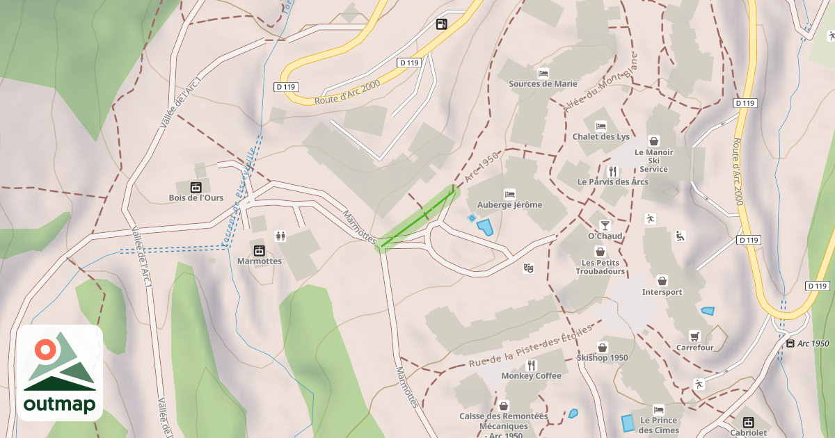 Map of Arc 1950