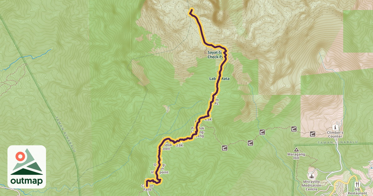 Map of Mount Kinabalu Summit Trail