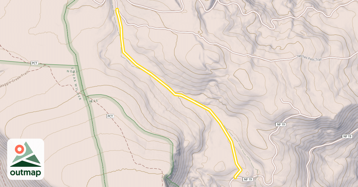 Map of National Forest Development Road 1900