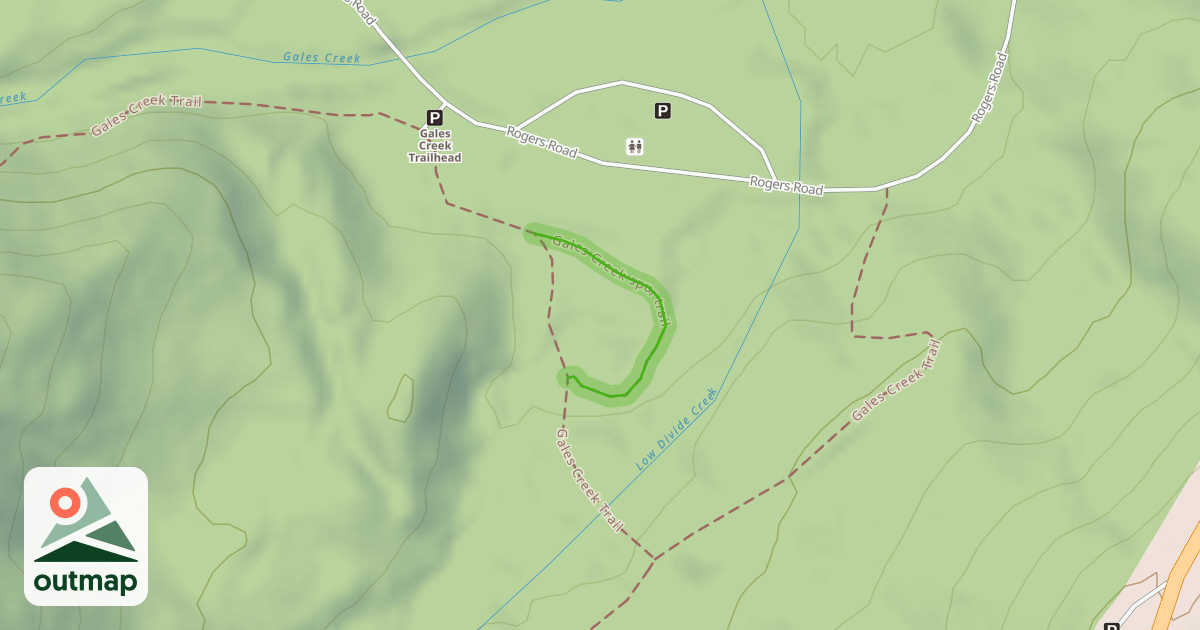 Map of Gales Creek spur trail