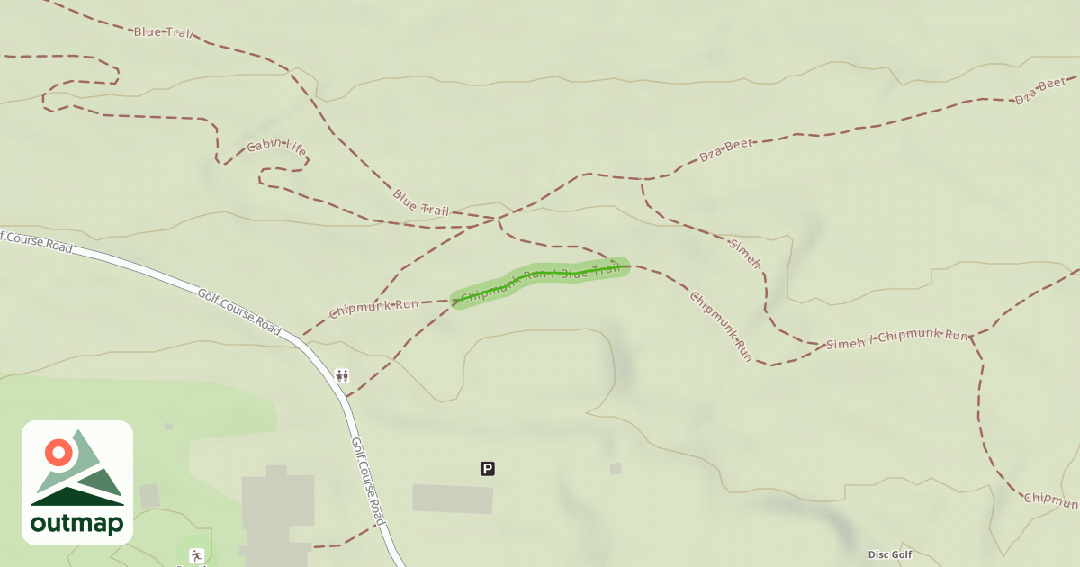 Map of Chipmunk Run / Blue Trail