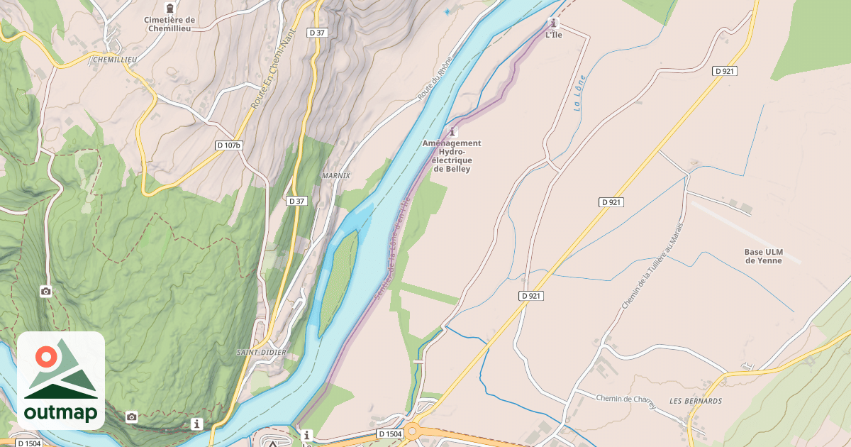 Map of Sentier de la Lône d'en l'Île