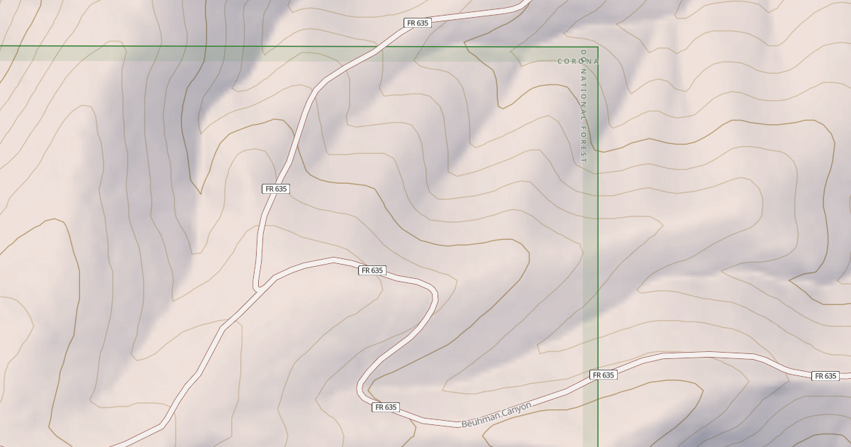 Map preview of BEUHMAN CANYON
