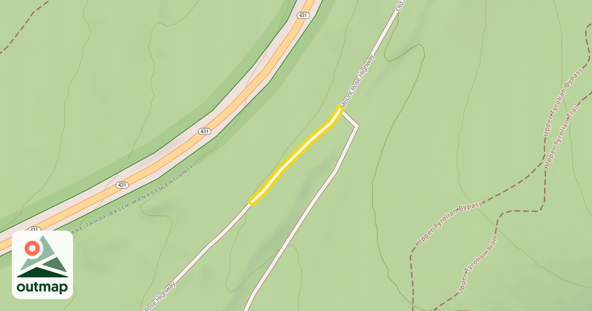 Map of Old Mount Rose Highway