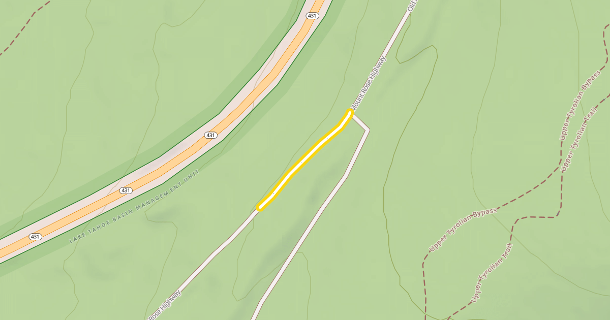 Map preview of Old Mount Rose Highway