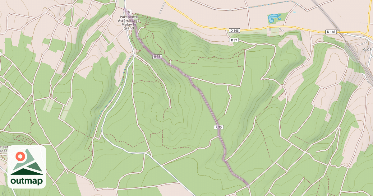 Map of Chemin de Malay-le-Grand à la Houssaie