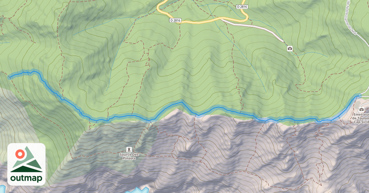 Map of Sentier des Crêtes de Roumagnan