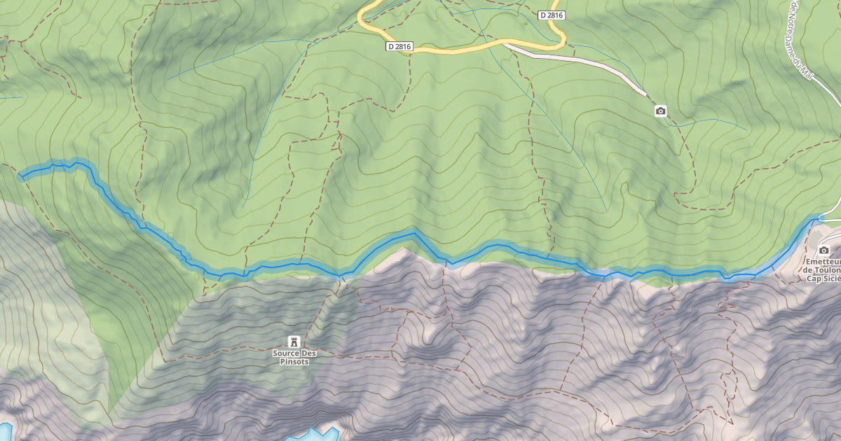 Map preview of Sentier des Crêtes de Roumagnan