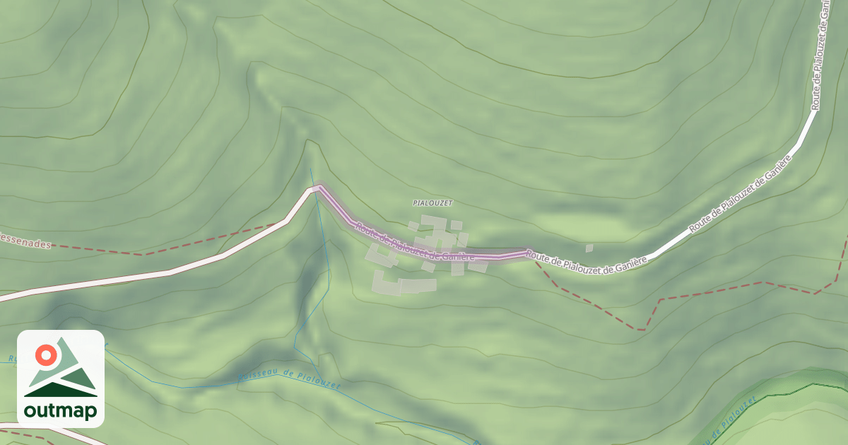 Map of Route de Pialouzet de Ganière