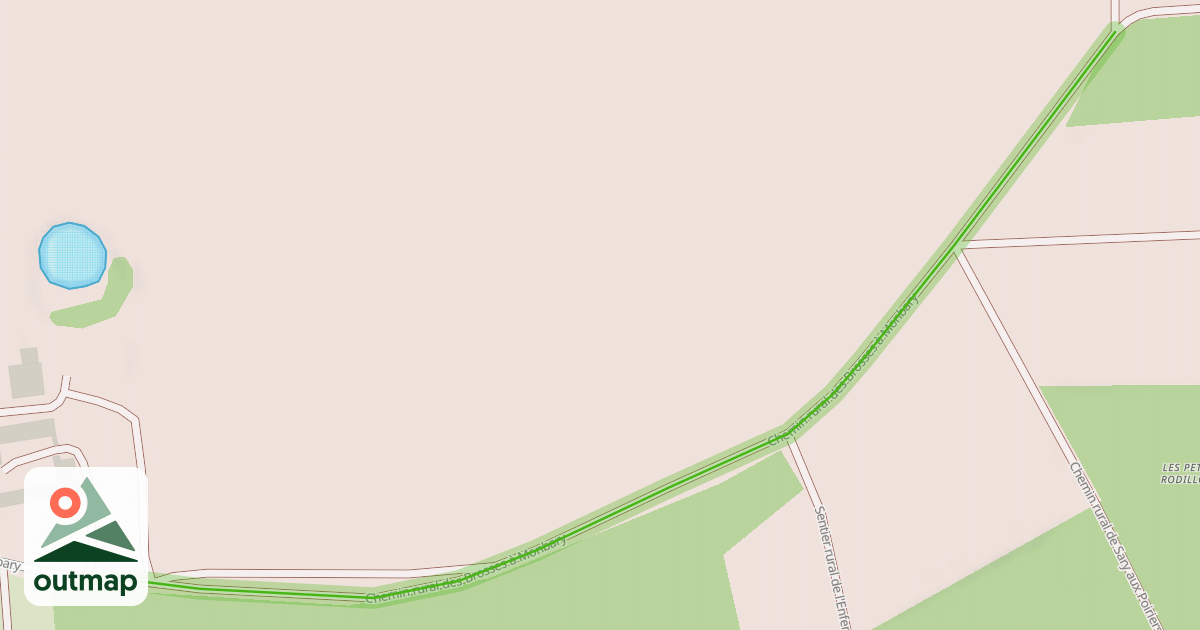 Map of Chemin rural des Brosses à Monbary