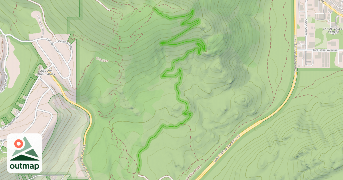 Map of Tahoe Mountain Trail (South)