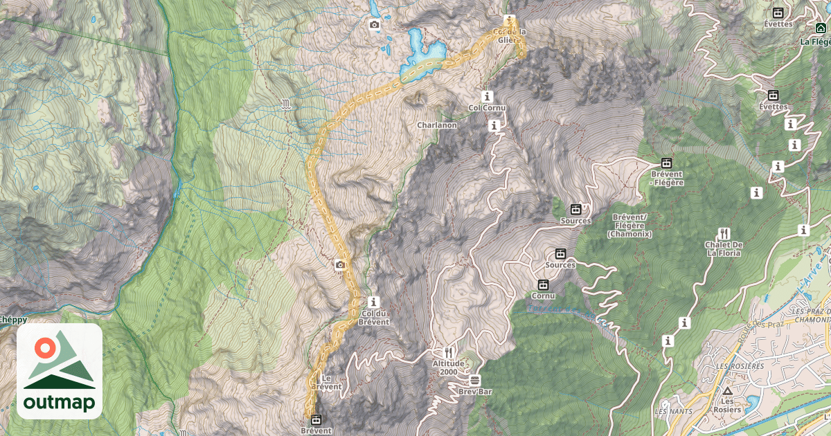Map of Aiguille Pourrie — Le Brévent