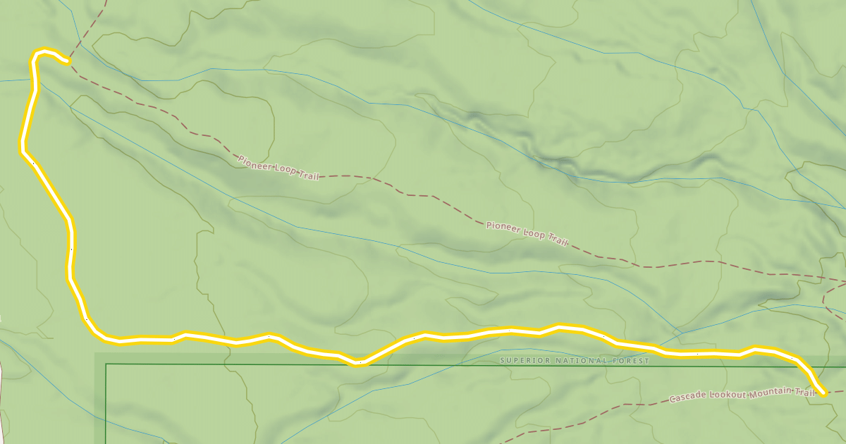 Map preview of Cascade Upper Ridge Run