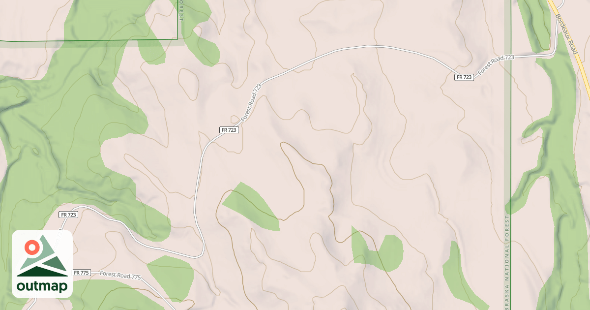 Map of LITTLE WOLF EAST (CLIFFS)