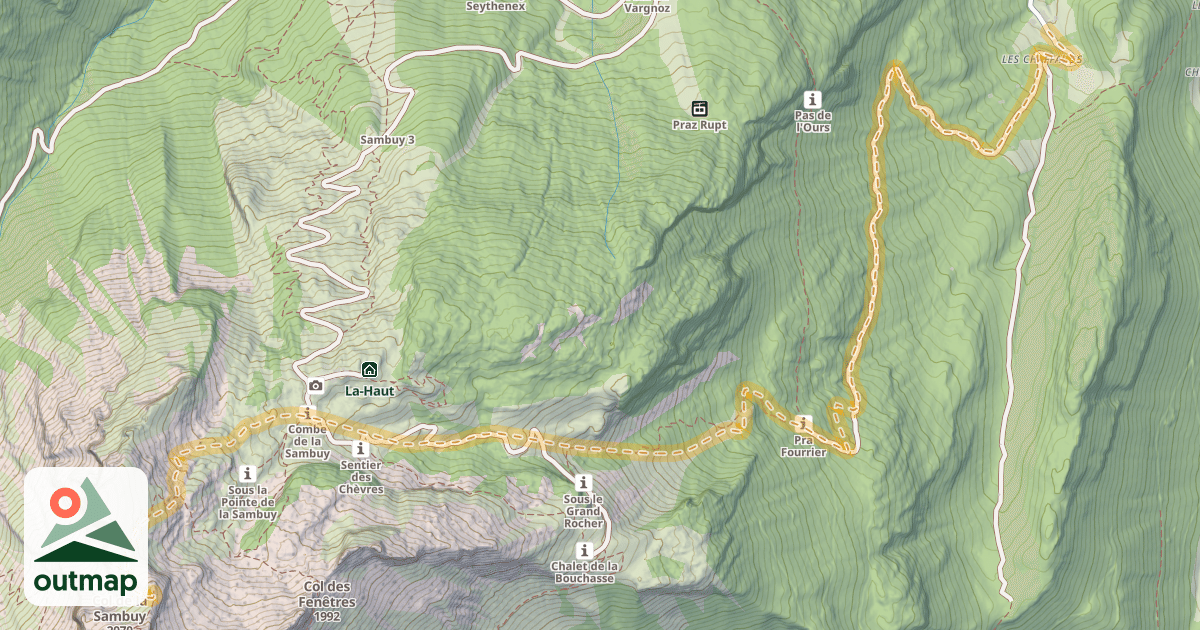 Map of Croix du Col de la Sambuy — Les Chaffauds
