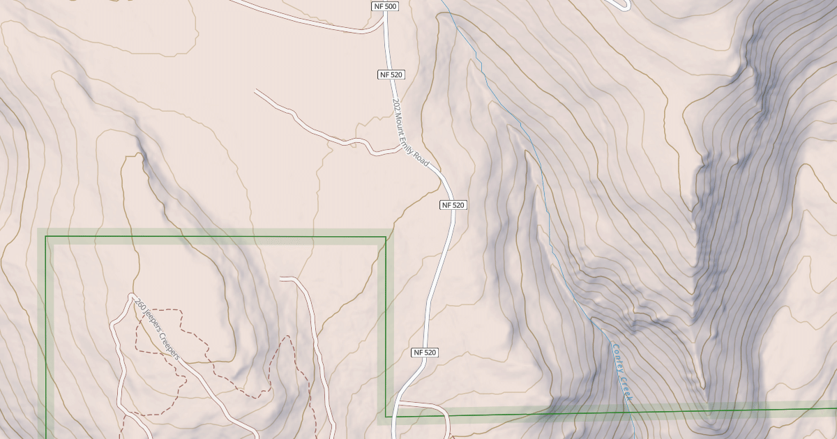 Map preview of USFS National Forest System Roads {033E26B3-707E-47F6-B6FD-834EA5C60220}