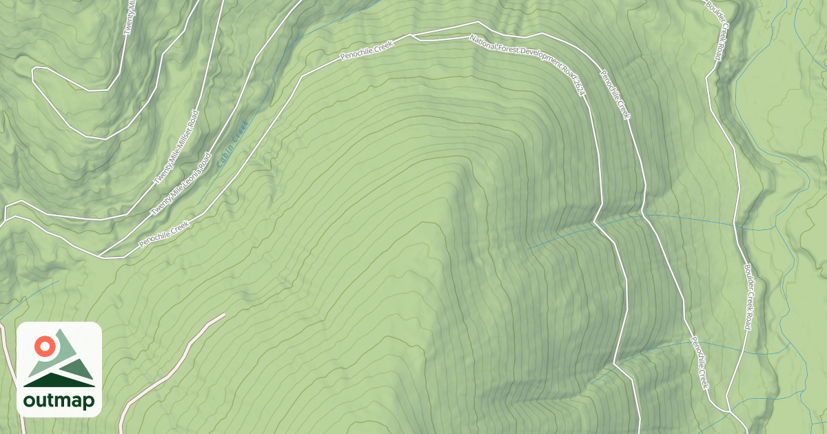 Map of PINOCHLE CREEK