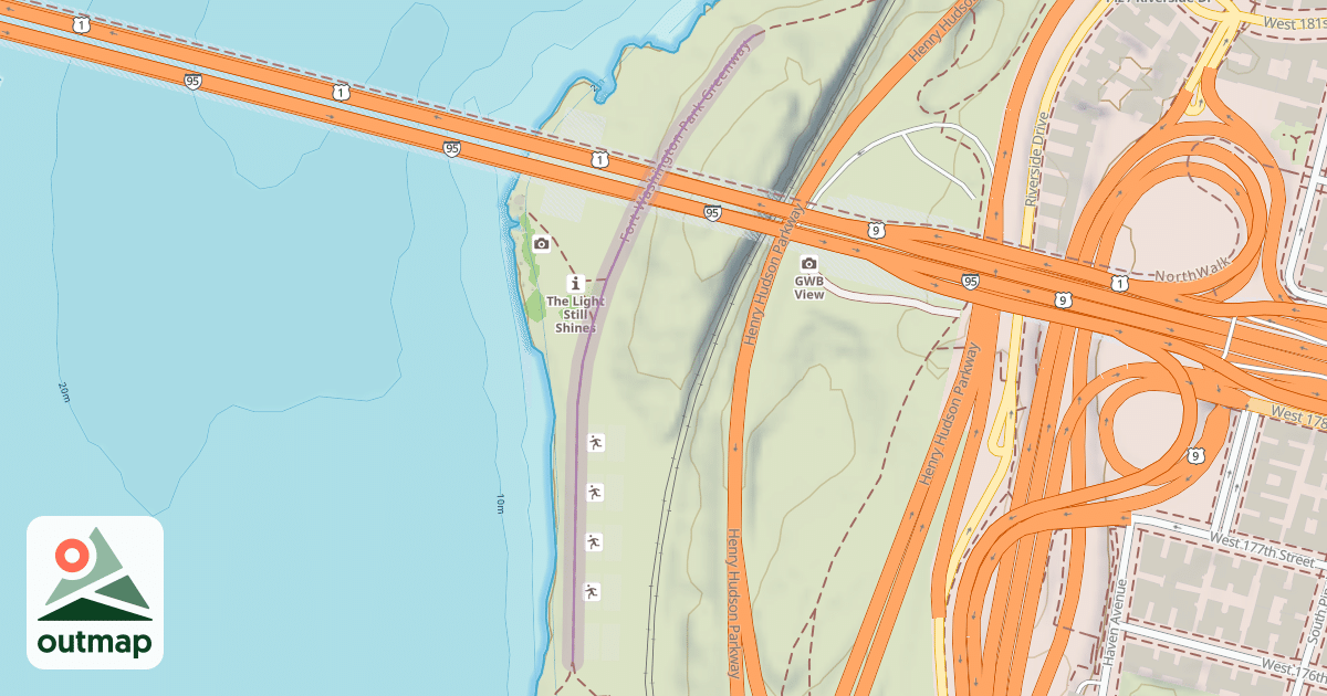 Map of Fort Washington Park Greenway