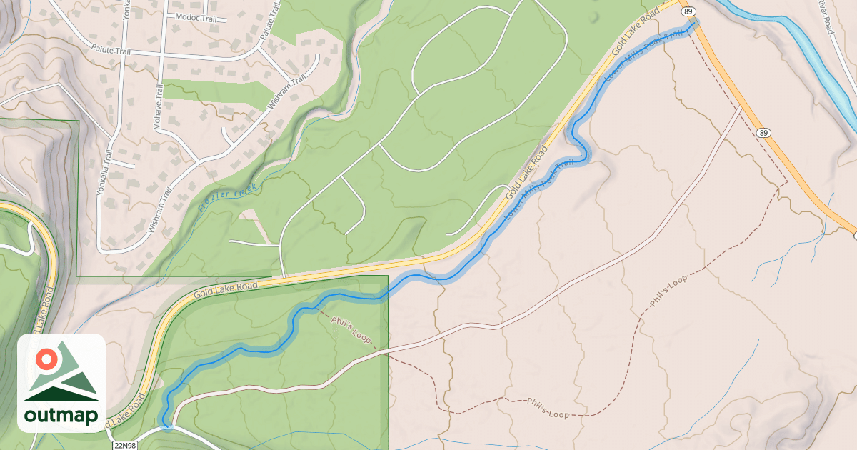 Map of Lower Mills Peak Trail