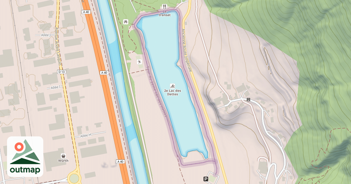 Map of Tour du 2ème Lac des Ilettes