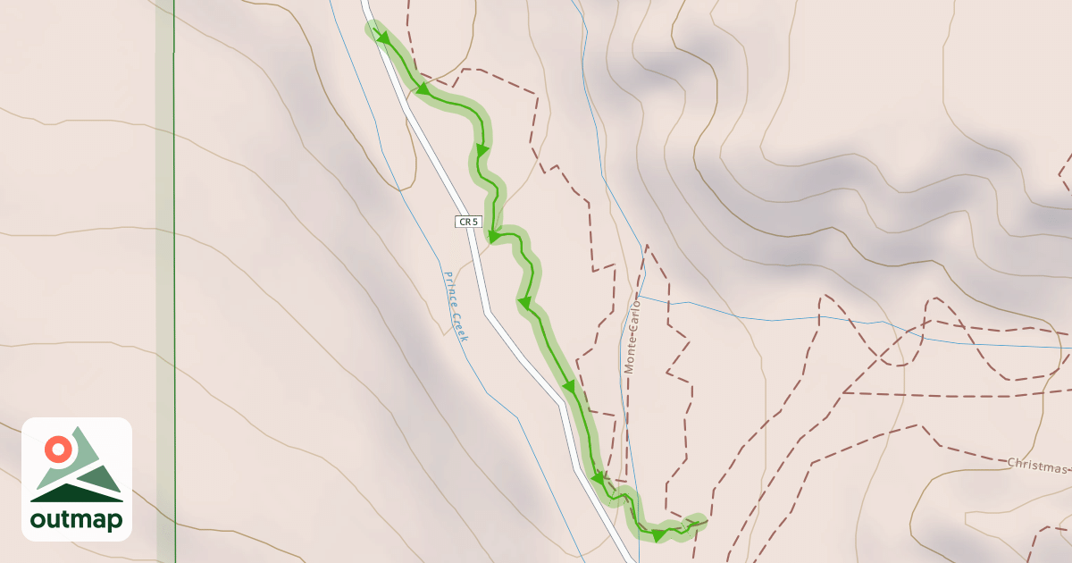 Map of Prince Creek Climbing Trail