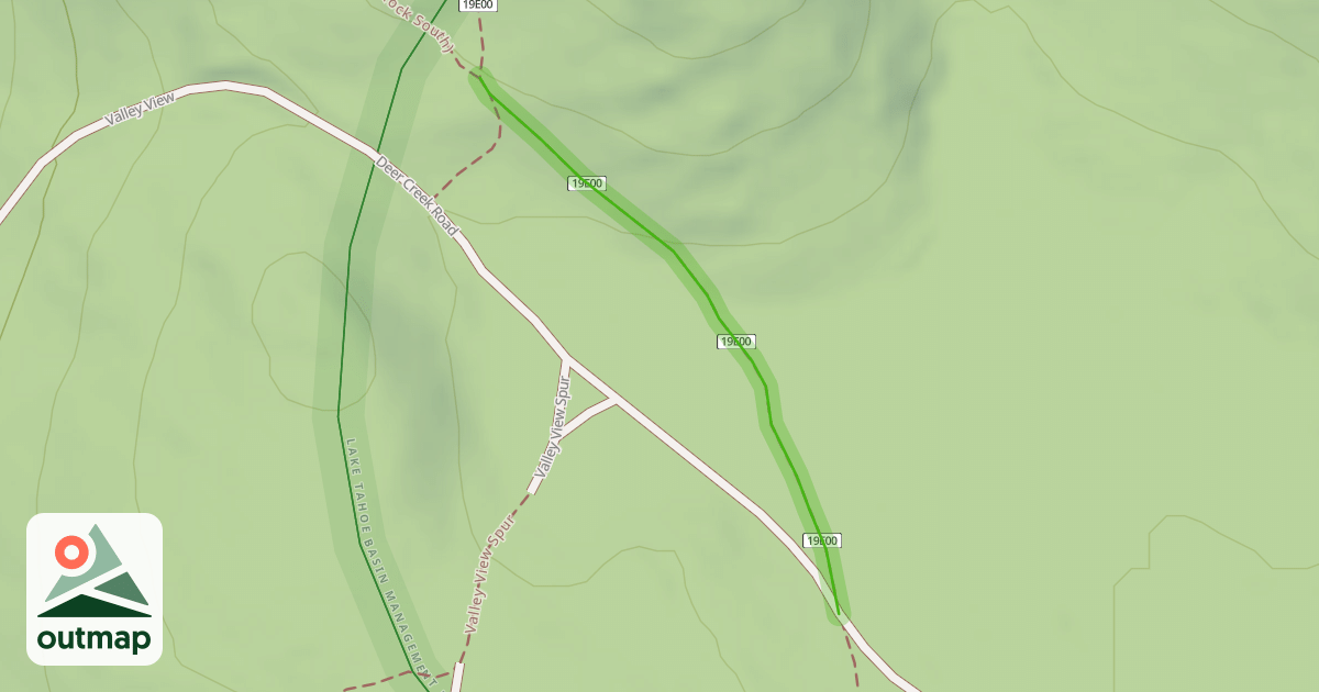 Map of Tahoe Rim Trail (Painted Rock South)