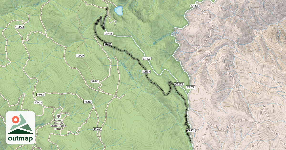 Map of Mount Hough Trail