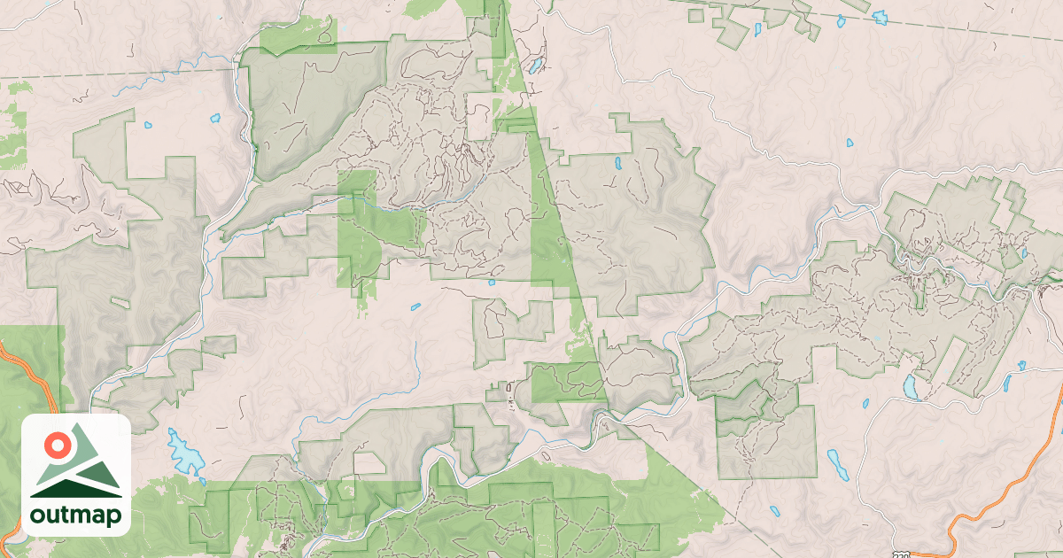 Map of Loyalsock State Forest & Worlds End State Park Snowmobile Trails