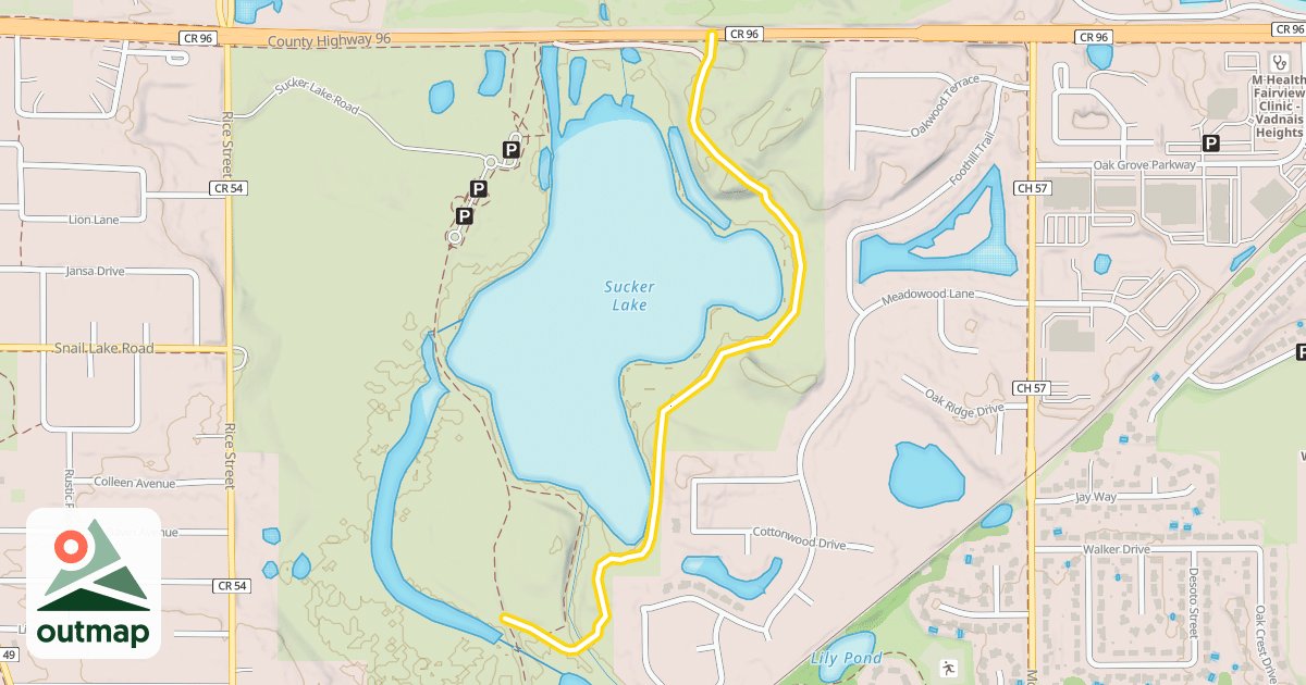 Map of Sucker Lake Nordic Ski Trail