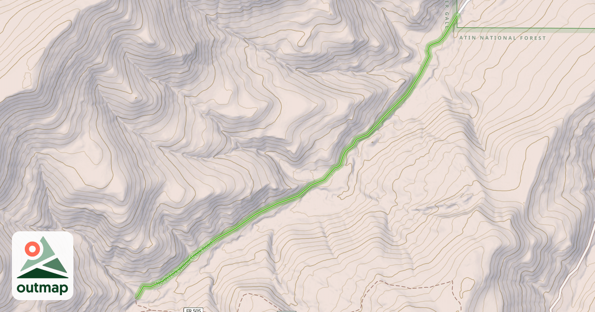 Map of North Fork Willow Creek Road