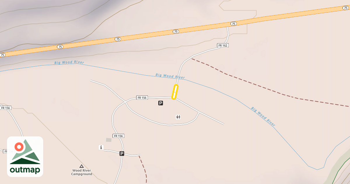 Map of Wood River Campground Road