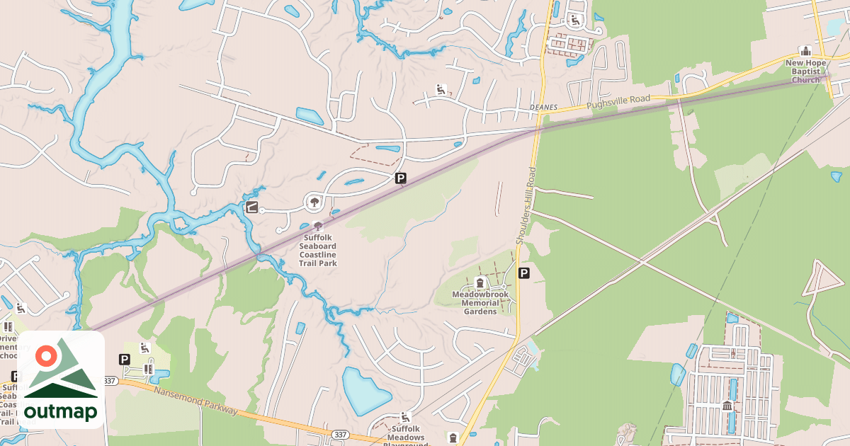 Map of Suffolk Seaboard Coastline Trail in Suffolk