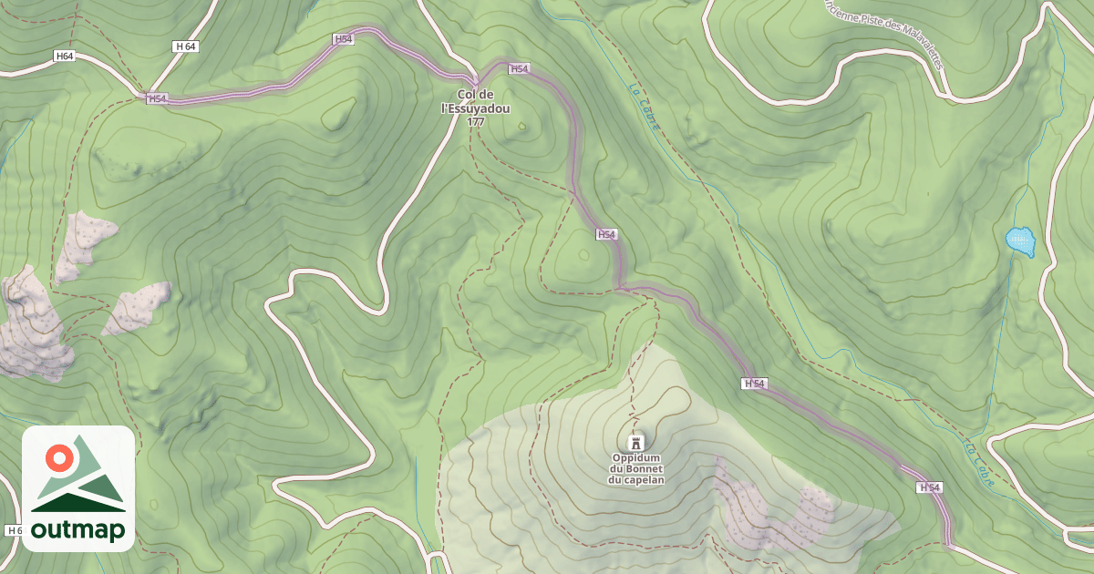 Map of Ancienne Piste de l'Essuyadou
