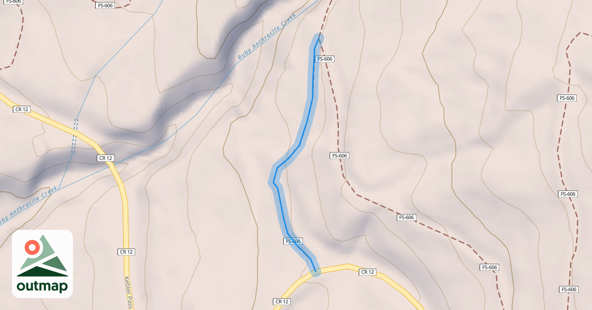 Map of Kebler Wagon Trail Spur