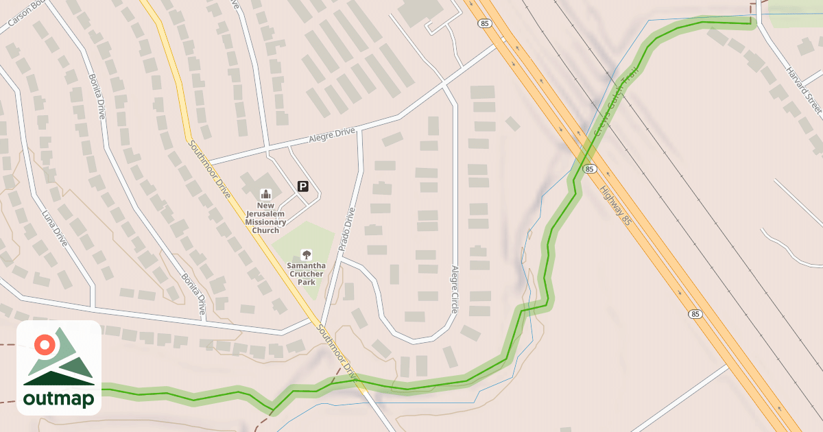 Map of Crews Gulch Trail