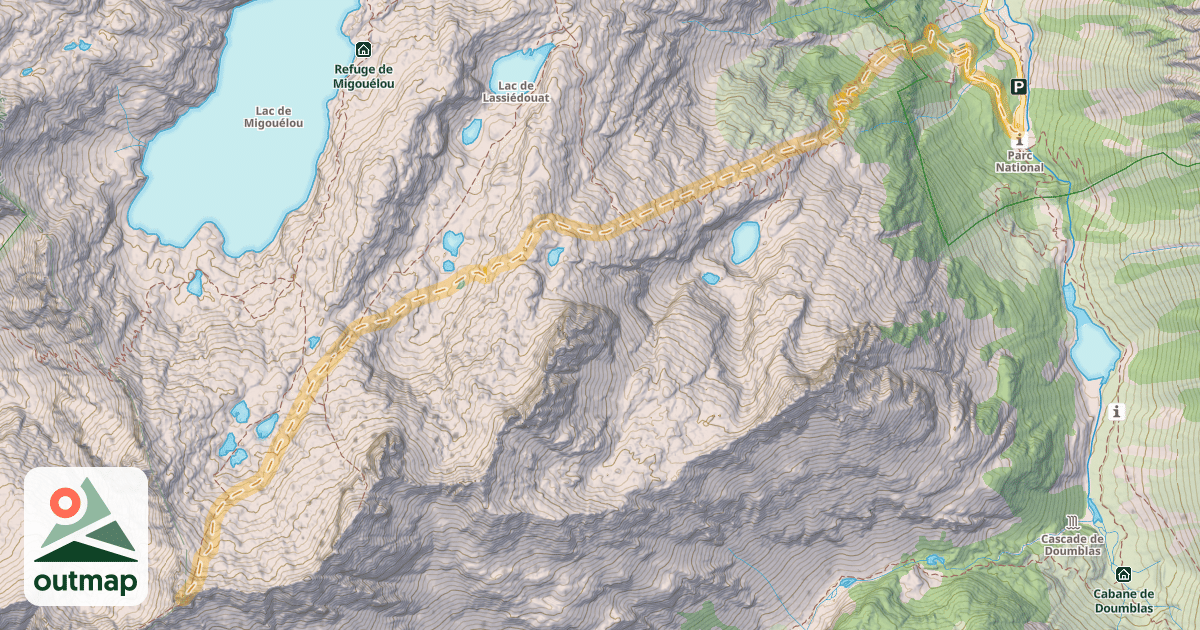 Map of Pic de Batbielh ou de Batboucou — Centrale Hydroélectrique de Migouelou