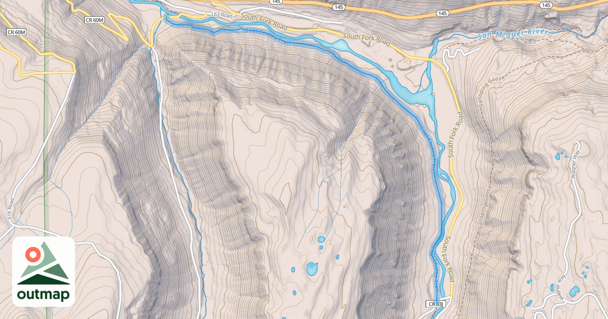 Map of Coal Chutes Trail