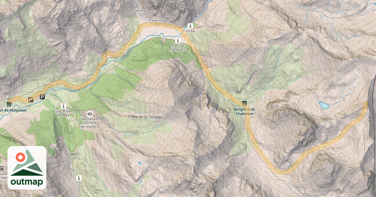 Map of Tête de Gandin — Maljasset