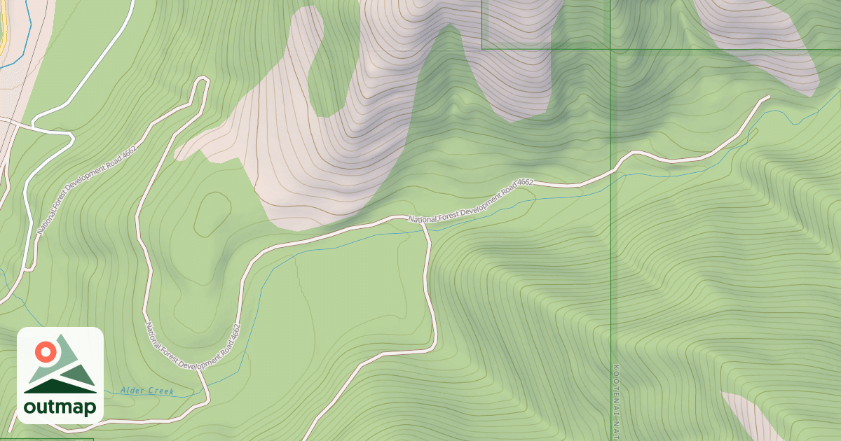 Map of ALDER CODY CREEK