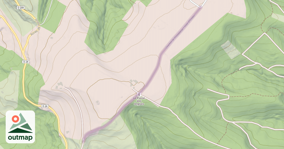 Map of Chemin la Viossalaise / Voie d'Ossau