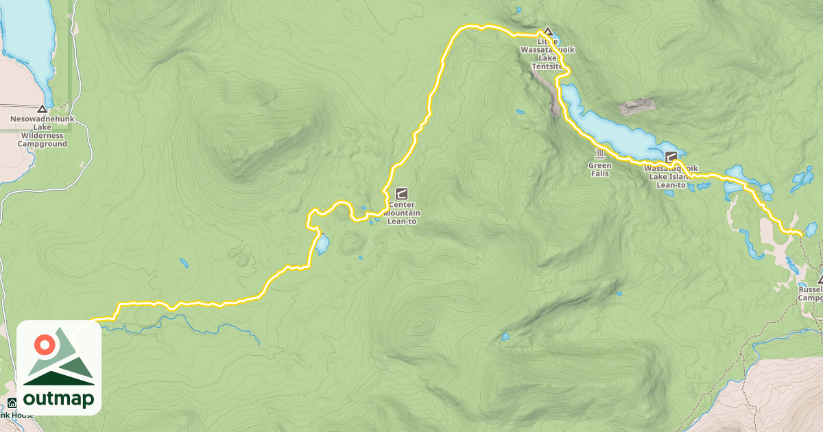 Map of Wassataquoik Lake Trail