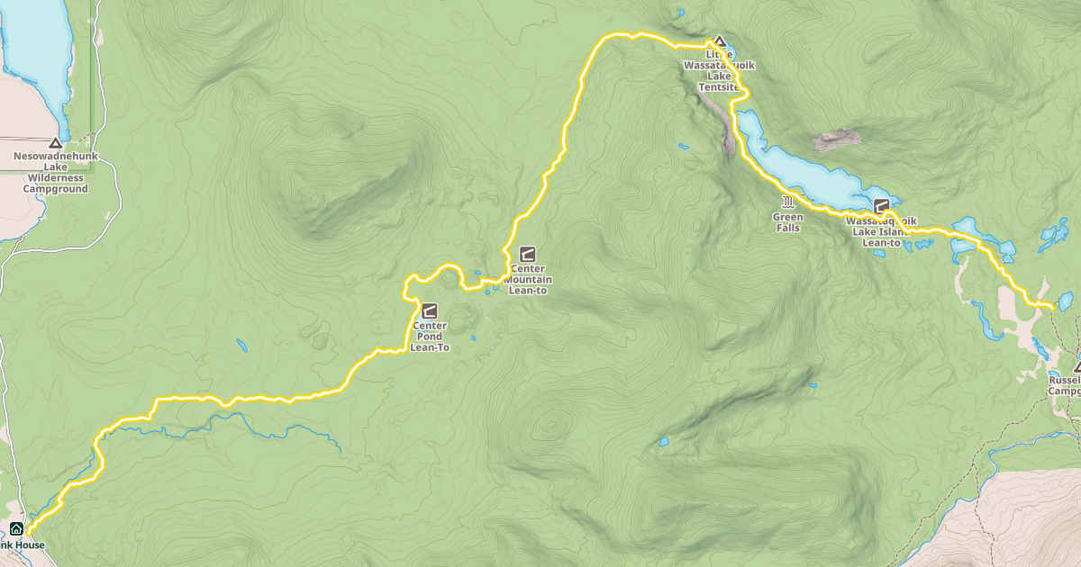 Map preview of Wassataquoik Lake Trail