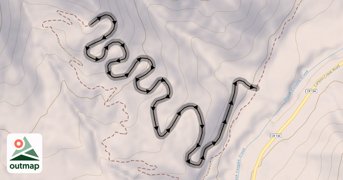 Map of Alpine Slide Downhill